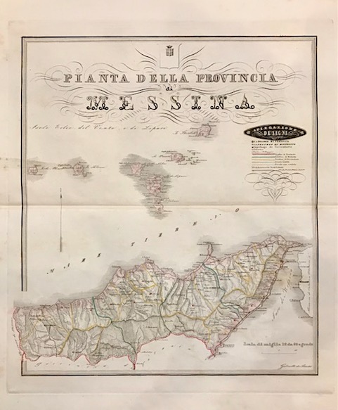 De Sanctis Gabriello Pianta della Provincia di Messina 1856 Napoli 